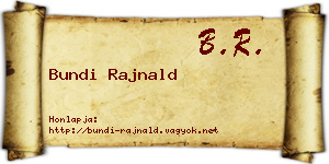 Bundi Rajnald névjegykártya